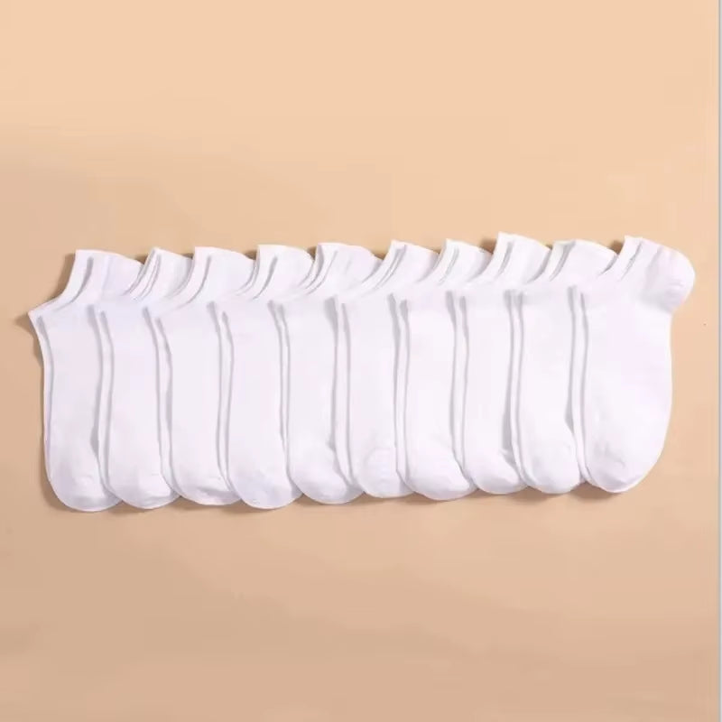 5/10/20/30 Pairs Women/Men Boat Socks Invisible Low Cut Silicone Summer No-Show Ankle Socks Solid Color Casual Breathable