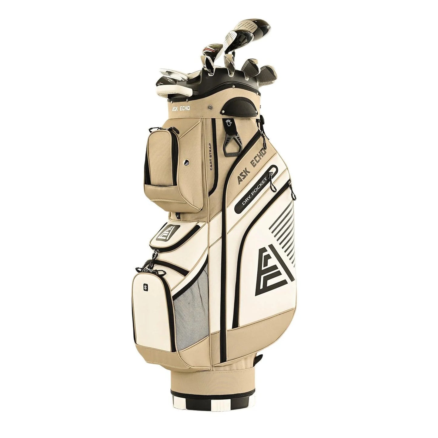 Ask Echo 2024 T-LOCK 14 Way Organizer Dividers Golf Quiet Cart Bag / Toasted Almond